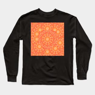 Marigold Square Textile Pattern Long Sleeve T-Shirt